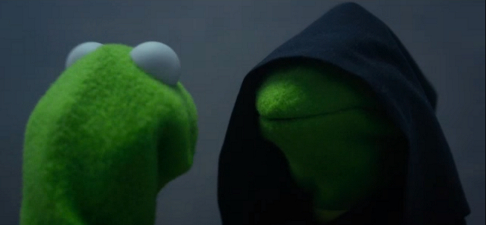 Evil Kermit meme template