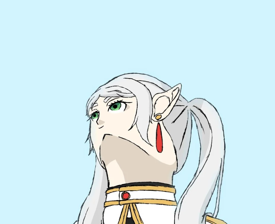 Frieren Looking Up meme template