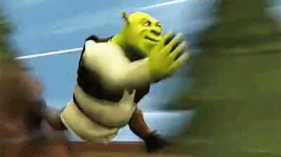 Shrek Running GIF meme template