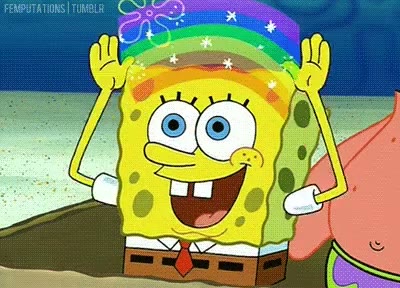 SpongeBob Rainbow GIF meme template