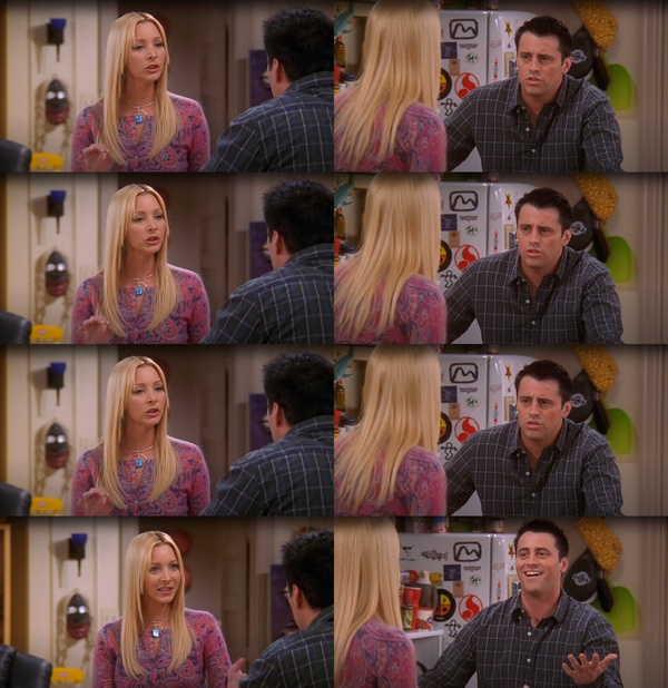 Phoebe Teaching Joey meme template