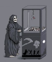 Grim Reaper Claw Machine meme template