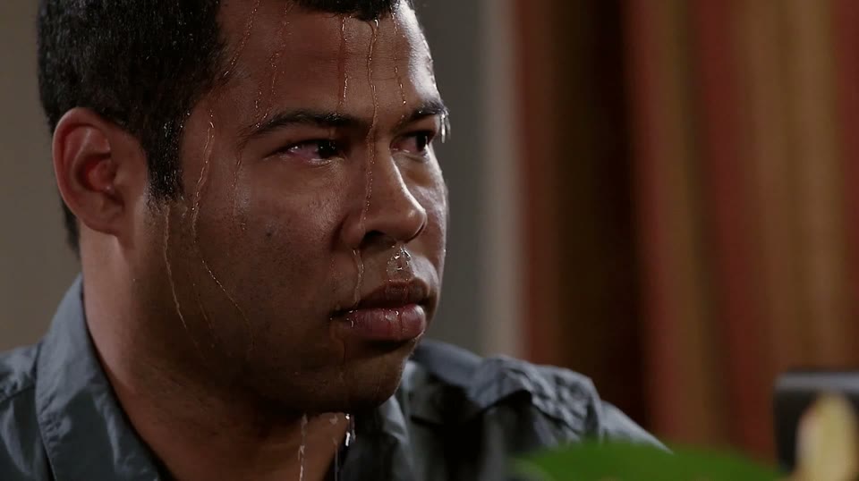 Sweating Jordan Peele GIF meme template