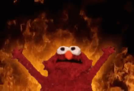 fire elmo GIF meme template