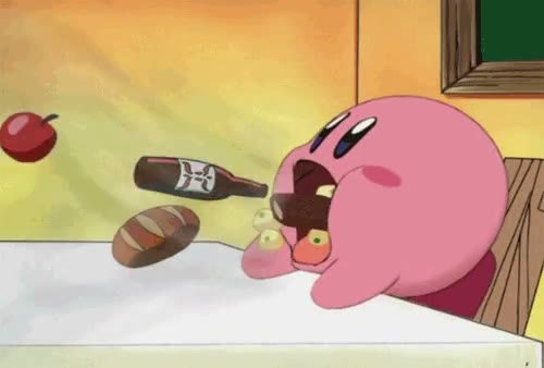 Kirby eating GIF meme template