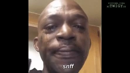 Black man crying GIF meme template