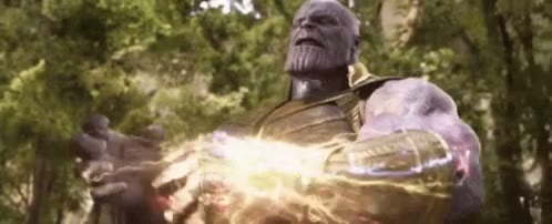 thanos power up GIF meme template