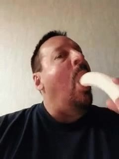Man sucking suck banana GIF meme template