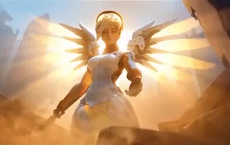 Mercy Saves a Person GIF meme template