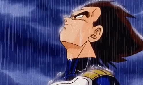 Vegeta raining GIF meme template
