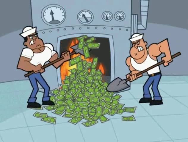 Burning Money GIF meme template
