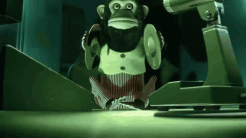 Toy Story 3 monkey waiting GIF