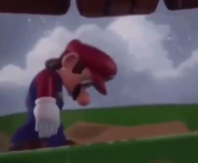 Sad Mario walk GIF meme template