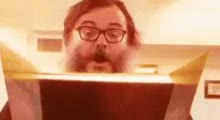 jack black book GIF meme template